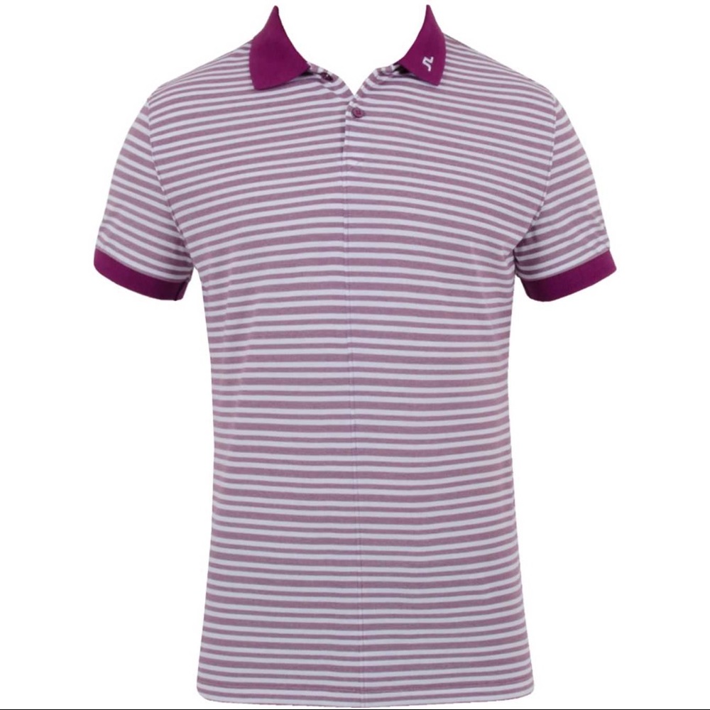 J.LINDEBERG Ross Hybrid Stripe Pique Plum - XL